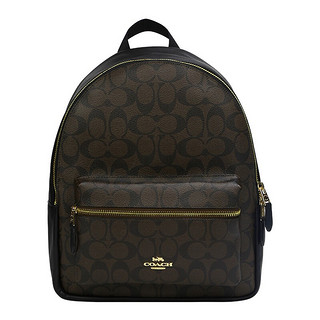 蔻驰 COACH 女士中号棕色PVC双肩包32200 IMAA8