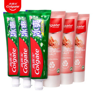 高露洁（Colgate）喜马拉雅盐*3+冰爽龙井120g*3，洁净护齿，清新口气