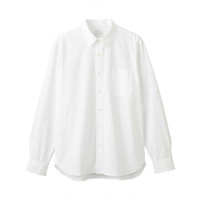 無印良品 MUJI 無印良品 男式 长绒棉水洗平纹 衬衫 21SS 新品 白色 XXL