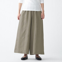 無印良品 MUJI 無印良品 女式 法国亚麻 宽松裤 21SS新品 深灰棕色 M