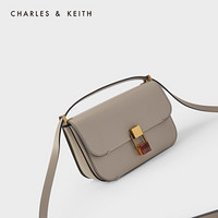 CHARLES＆KEITH2021春季新品CK2-80671217女士玛瑙扣饰单肩斜挎包 Taupe灰褐色 S