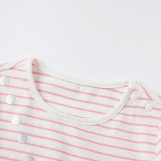 戴维贝拉T恤 粉白条纹 90cm（建议身高80-90cm）