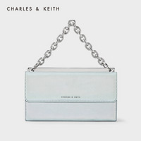 CHARLES＆KEITH2021春新品CK6-10770485女士追光绗缝链条斜挎包 Grey灰色（银色反光） XS