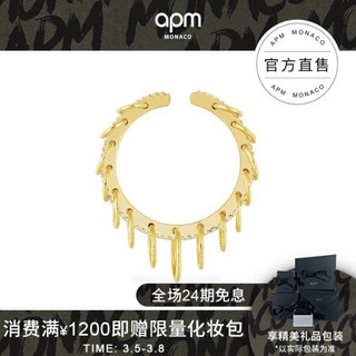 APM Monaco单只多环耳骨夹耳饰礼物女 多圈垂坠装饰几何设计耳环女时尚饰品首饰 金黄色