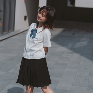 尺呎间 JK制服 西式制服 女士短袖衬衫 白色 S