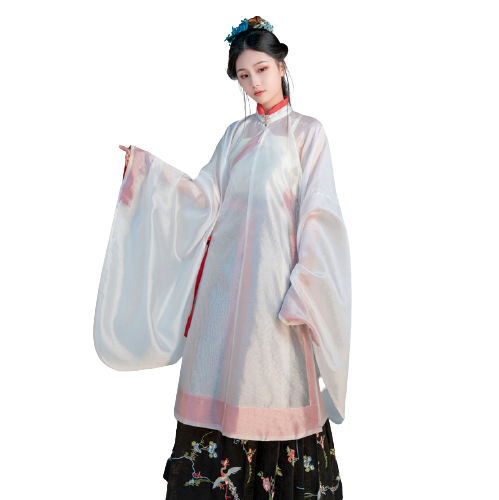 NAN YA JI 南雅集 明制汉服 绮颜 女士立领斜襟长衫 白色 XS