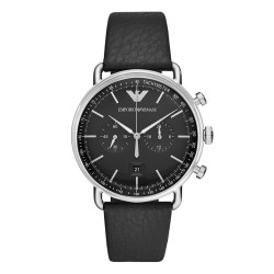 阿玛尼(Emporio Armani)手表 男士休闲简约皮带潮流石英腕表 AR11143