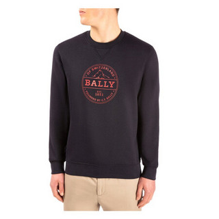 BALLY巴利男装毛衣上衣圆领长袖品牌标志印章 撞色条纹细节时尚百搭 XL