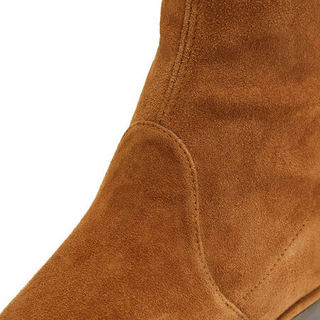 STUART WEITZMAN  斯图尔特·韦茨曼 女士棕色绒面皮系带长筒靴 LOWLAND COFFEE SUEDE STR 35