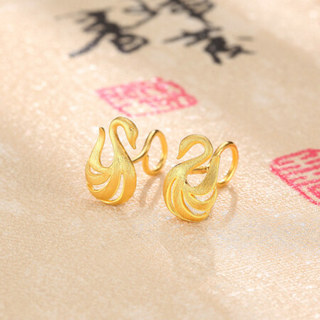 潮宏基 CHJ JEWELLERY 凤翔 足金黄金耳钉女款 计价 EEG30002430 约1.9g