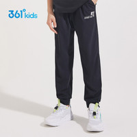 361°361童装男童裤子2021夏季儿童长裤男大童针织长裤 ZYN52121505 经典黑 170