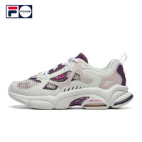 FILA FUSION斐乐潮牌RJV复古跑鞋女子2021春夏新款时尚运动老爹鞋 T12W121102F 雪白/桃粉-WP 38