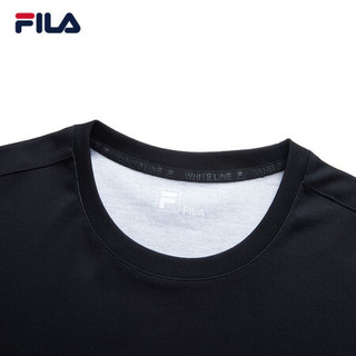 FILA 斐乐官方男士短袖T恤2021年夏季新款运动休闲打底衫 F11M128110F 满印-NV 185/104A/XXL