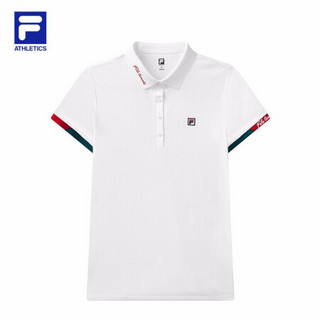 FILA ATHLETICS 斐乐女子运动polo衫 2021年夏季新款网球短袖polo 玉石白-WT 175/92A/XL