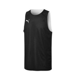 PUMA 彪马 Bball Practice Jersey 男子运动背心 605074-01 白/黑色 S