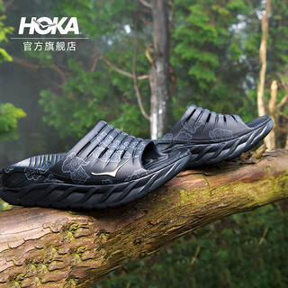 HOKA ONE ONE Ora Recovery奥拉羚云配色休闲运动舒缓拖鞋 1122894 黑色/金色 35.5