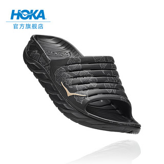 HOKA ONE ONE Ora Recovery奥拉羚云配色休闲运动舒缓拖鞋 1122894 黑色/金色 35.5