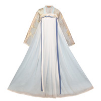 重回汉唐改良一片式齐胸襦裙碧海汉服女中国风日常对襟上襦春秋