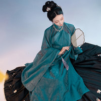 重回汉唐金玉满堂汉服女秋冬三件套装明制原创长衫绣花比甲马面裙
