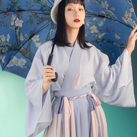 会员专享-重回汉唐萦絮汉服女晋制套装交领齐腰襦裙国风日常春秋