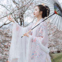 钟灵记憬鸿大袖衫配齐胸襦裙汉服广袖飘逸清新淡雅蕾丝国风春夏秋