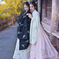 如梦霓裳如梦霓裳汉服秋装女 交领大袖襦裙 霜翎传统花草刺绣春夏