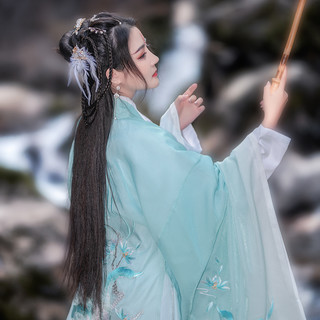 如夢霓裳 汉服 灵狐·涂山 男女款大袖衫 青白渐变 155/80A