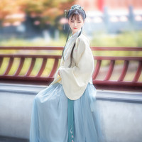 如梦霓裳汉服女传统襦裙袄裙青鸟刺绣花春季新款原创