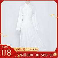 汉尚华莲白色大袖中衣裙搭配中裙汉服女装大摆百搭打底衬裙现货