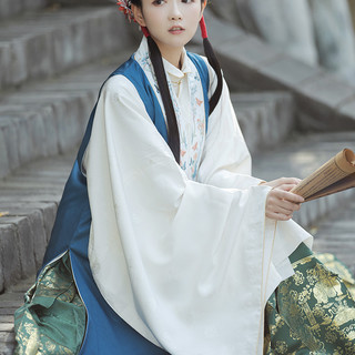 兰若庭汉服 长比甲 双层 暗纹 绣花 明制 长袄 先领券再购物