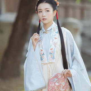 兰若庭汉服 长比甲 双层 暗纹 绣花 明制 长袄 先领券再购物