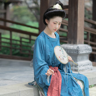 jingyutang 京渝堂 唐制汉服 古画捣练图系列 6号 女士圆领袍 汉服 s