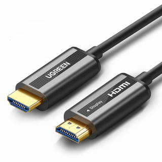 绿联光纤HDMI线2.0版4K高清数据线HDR电脑电视连接线60hz显示器投影仪笔记本网络机顶盒2/5/10/15/20米加长线(线长:100米(光纤HDMI2.0)、2米)