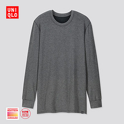 UNIQLO 优衣库 男装 HEATTECH EXW圆领T恤(九分袖 温暖内衣 秋衣)418795