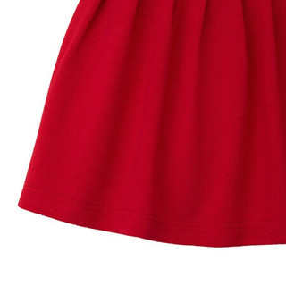 MIKIHOUSE童装女童连衣裙舞飒兔甜心刺绣学院风连衣裙10-1902-450 红色 120cm