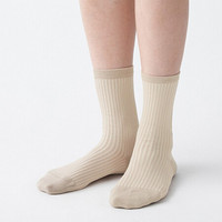 无印良品 MUJI 女式 合脚直角 袜口无橡筋 袜 21SS新品 浅棕色条纹 23-25cm