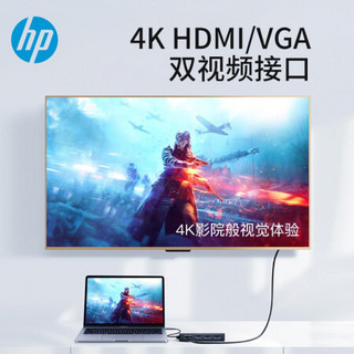 惠普（HP）Type-C扩展坞转HDMI/VGA/千兆网口转接头 网线接口转换器笔记本电脑拓展坞 Type-C扩展坞 1拖5