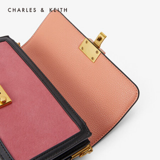 CHARLES＆KEITH2021春季CK2-70781190女士半宝石饰单肩风琴包 Peach桃红色 S