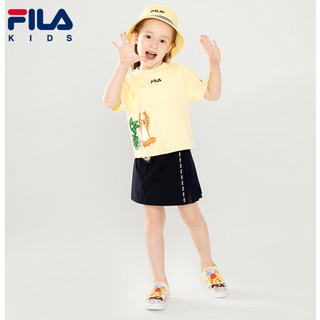 FILA KIDS 斐乐儿童PEPE联名款2021年夏季新款短T女小童时尚短袖 帕莱香蕉黄-YE 105cm