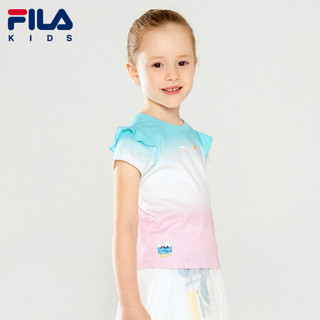 FILA KIDS斐乐儿童PEPE联名款短T女孩时尚短袖2021年夏季新款可爱 光辉蓝-LB 110cm