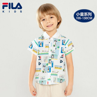 FILA KIDS 斐乐儿童短T男小童时尚短袖PEPE联名款2021年夏季新款 满印-PT 130cm