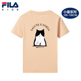 FILA KIDS 斐乐儿童短T男小童时尚短袖PEPE联名款2021年夏季新款 榛蘑色-LK 110cm