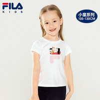 FILA KIDS 斐乐儿童短T女小童时尚短袖PEPE联名款2021年夏季新款 标准白-WT 130