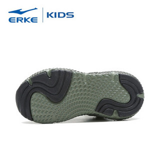 鸿星尔克（ERKE）男童鞋儿童运动鞋小童鲨鱼休闲跑鞋魔术贴慢跑鞋 菁灰/橙红色 28