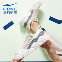 ERKE 鸿星尔克 官方旗舰男款缓震轻便跑鞋防滑耐磨型跑步鞋时尚动感多色男款跑鞋 51120203064 橡芽白/桦木色 40