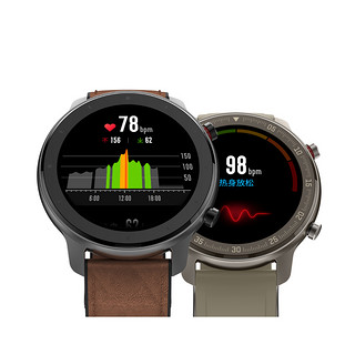 AMAZFIT 跃我 GTR系列 A1901 铝合金版 智能手表 47mm 黑色 棕色硅胶表带 40M（GPS、扬声器）