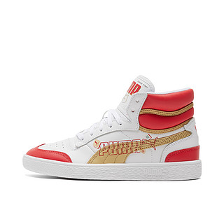 PUMA 彪马 Ralph Sampson Mid Year Of OX 中性休闲运动鞋 382290-01 白的/罂粟红/金色 35.5