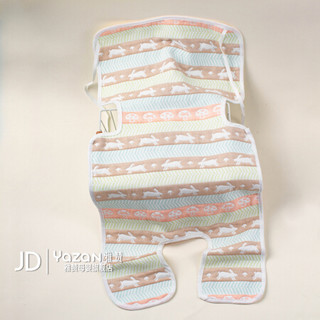 雅赞（YAZAN）纱布被单100%纯棉新生婴幼儿纱布 四季可用双面床单 婴儿垫子 儿童幼儿园床单 跑兔 37*80cm(儿童推车垫)