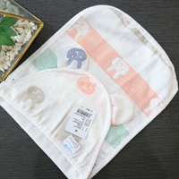 雅赞（YAZAN）二层纯棉纱布吸汗巾 垫背巾 三层兔子 20*40cm