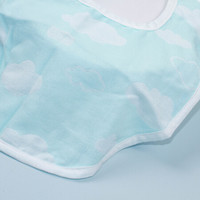 雅赞（YAZAN）U型围嘴 纯棉纱布口水巾 按扣围嘴 双面 二层绿云朵